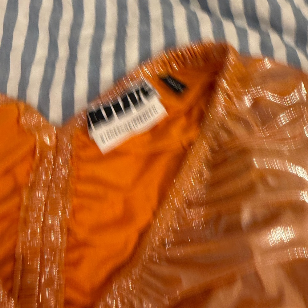 ROTATE Shimmering Orange Ruched Top - Picture 6 of 8